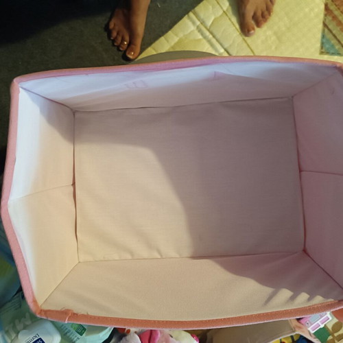 Fabric storage box with retro floral design, foldable