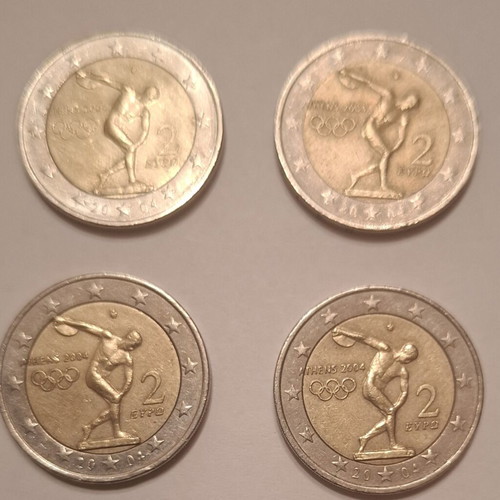 Olympic Games Athens 2004 2 Euro Coins like new, set of 4