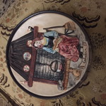 Handmade plate with engraved design