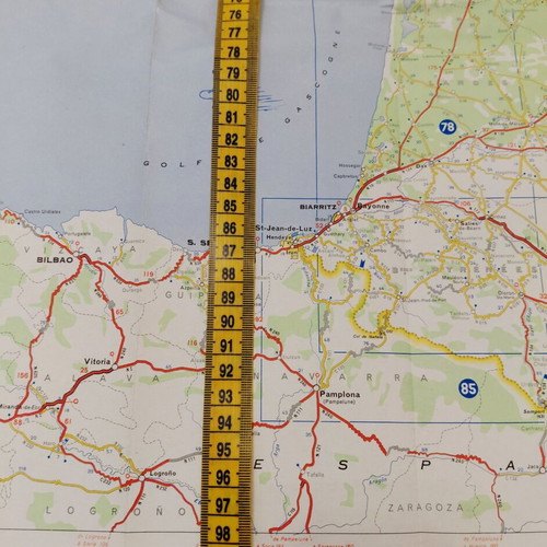 Vintage Michelin France Grandes Routes map used, 1950s-60s