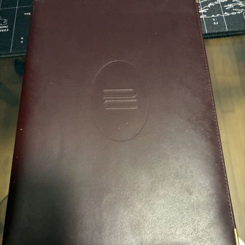 Vintage leather agenda case Informecanica used, 1980s business gift