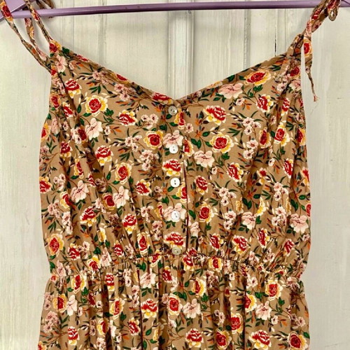 Floral dress like new, size S and M, beige multicolor