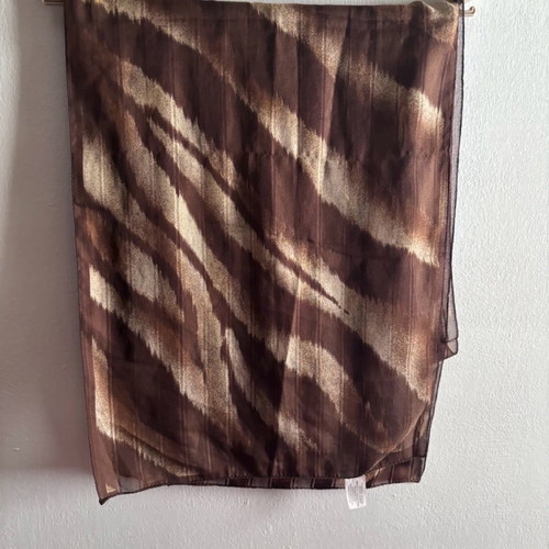 Italian vintage scarf brown with beige waves used
