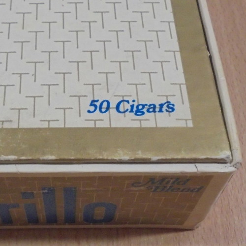 Tiparillo cigars old advertising cardboard box used, empty
