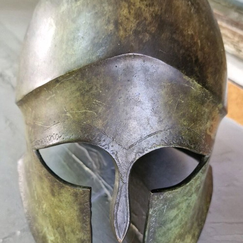 Large Corinthian helmet lifesize heavy bronze like new
