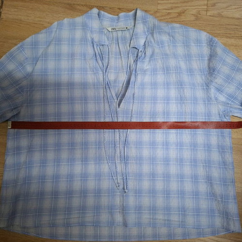 Zara cotton shirt XL like new, blue-white