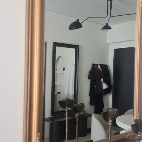 Large gold full-length mirror