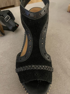 Tommy Hilfiger platform sandals used, leather and straw, size 39