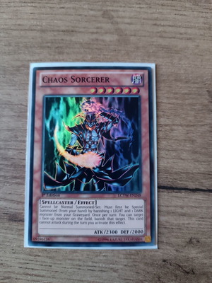 Chaos Sorcerer YuGiOh Card mint, 1st Edition, Super Rare