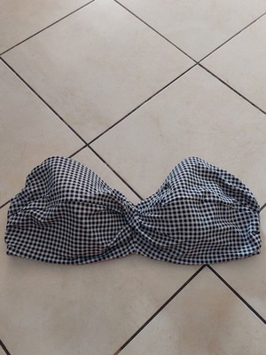 H&M Strapless Swimsuit Size 54 Like New, Black and White