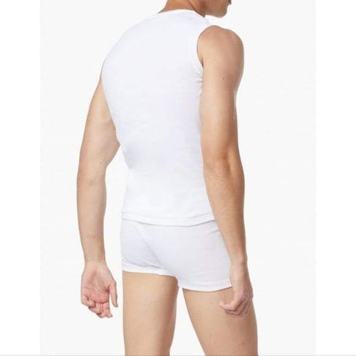 Minerva men's sleeveless undershirt new, white, 100% cotton, sizes M and L