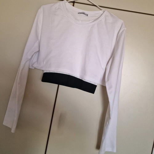 Zara white crop top like new, size S