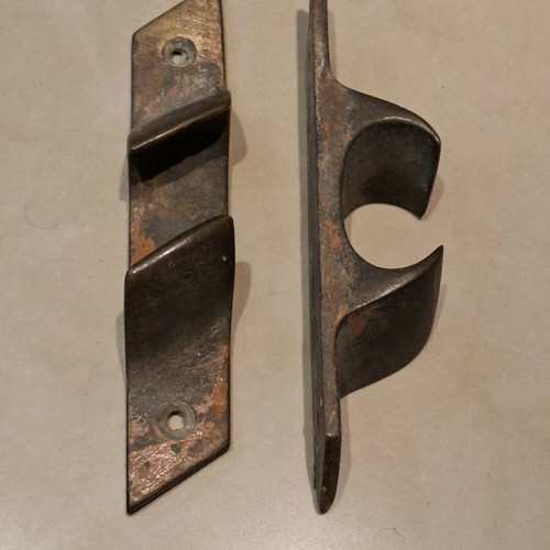 Brass nautical cleats set of two used, solid from 1970s