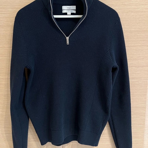 Half zip Marks & Spencer sweater small like new, blue