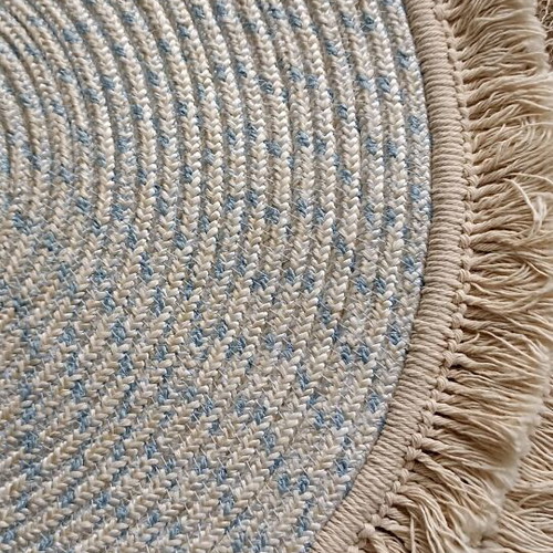 Handmade placemats new, set of 2 with fringes 38 cm diameter