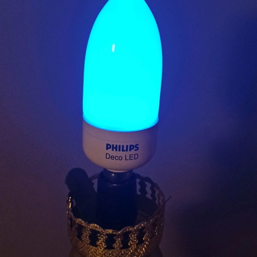 Philips Deco Blue LED bulbs used, pack of two