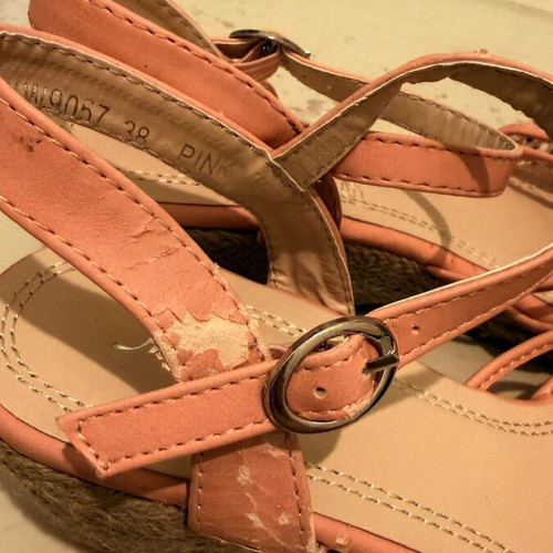 Platform sandals used, pink, size 38