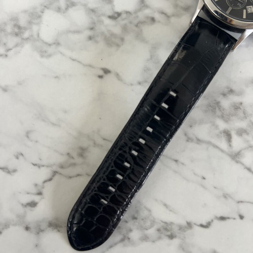 Emporio Armani watch 43mm with black leather strap like new unisex