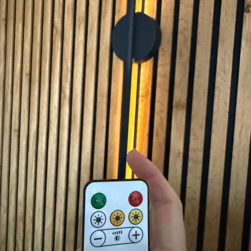 Wall lamp with battery black rechargeable with remote control, 3 colors