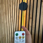 Wall lamp with battery black rechargeable with remote control, 3 colors