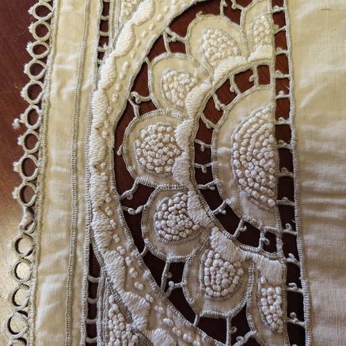 Handmade table runner 57 x 62 cm used