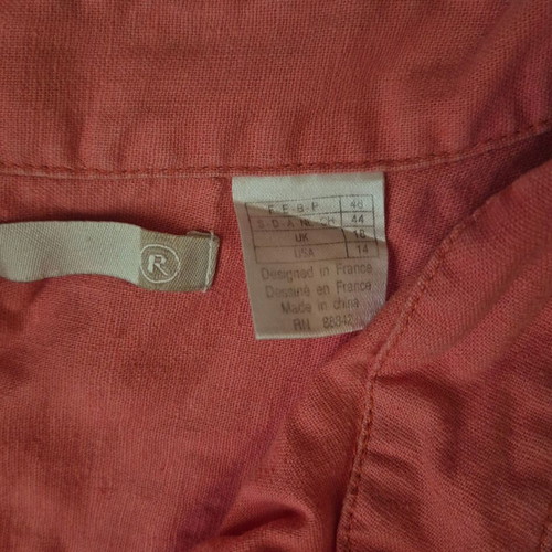 Linen short dress XXL coral color like new