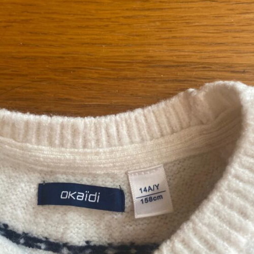 Okaidi Blue Fair Isle Knit Sweater, size 158 cm, 13 years