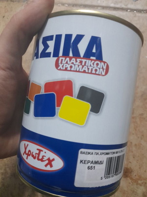 Βασικό πλαστικό χρώμα κεραμιδί Νο 651 Χρωτέχ 750ml καινούργιο