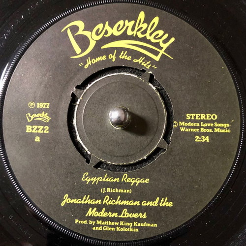 Jonathan Richman & The Modern Lovers Egyptian Reggae vinyl used, 7" single