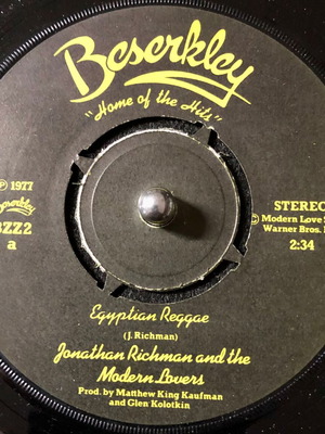 Jonathan Richman & The Modern Lovers Egyptian Reggae vinyl used, 7" single