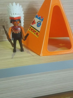 Playmobil Indian and Hut used
