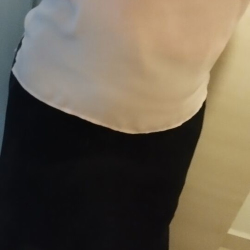 Skirt and blouse set, black, Greek tailoring, chiffon and thin elegant salmon blouse