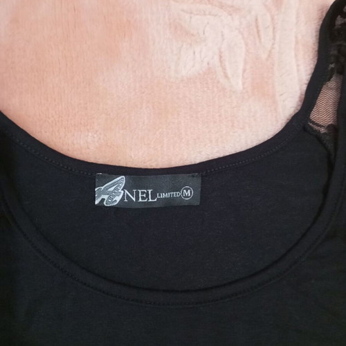 Women's black bodysuit with lace sleeves, like new, size M