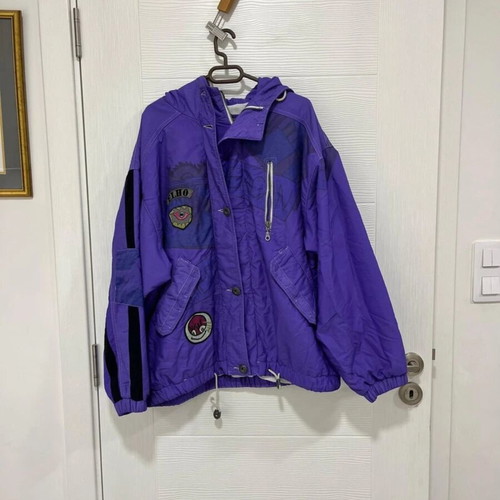 Elho Winter Jacket with Hood Size 42 US14 Purple vintage used