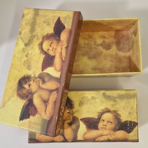 Decorative angel boxes set of 2, like new