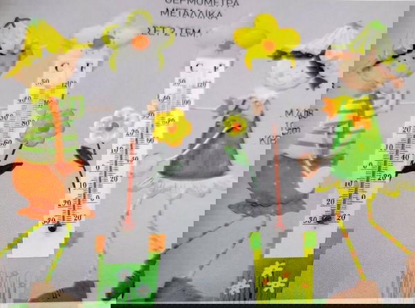 Σετ 2 τεμάχια μεταλλικά θερμόμετρα 19×12εκ