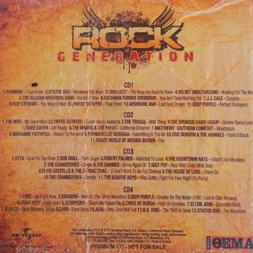 Rock Generation 4 CD box set new, rock hits