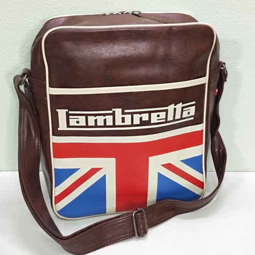 Lambretta Retro Messenger Bag Union Jack Brown new