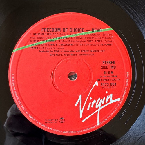 Devo Freedom Of Choice LP μεταχειρισμένο, ροκ είδος