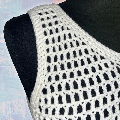 Handmade Mesh Crop Top white XS/S made to order