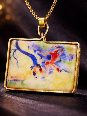 Bacchus Dance Necklace New Handmade Multicolor Gold