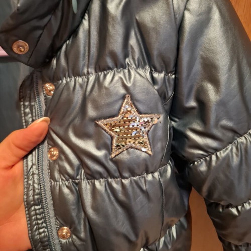 Ovs Fashion children's jacket used, petrol metallic color, size 3-4 years