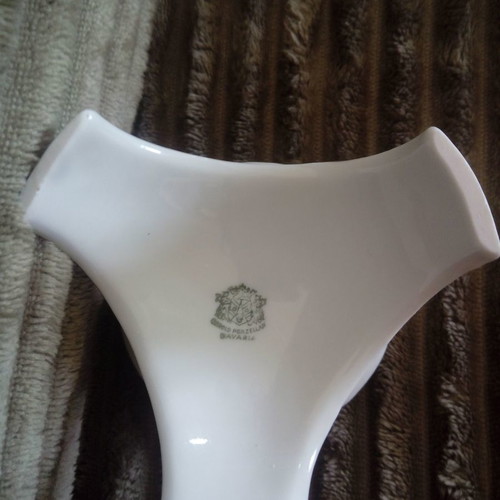 Porcelain candlestick Gerold Porzellan Bavaria used, 1970s design