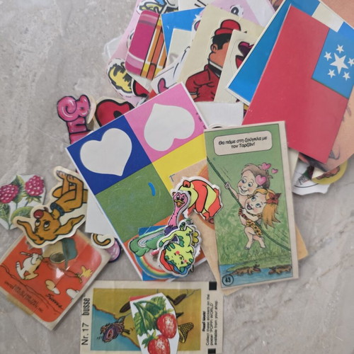 Old stickers used, assorted Snoopy and 3D designs