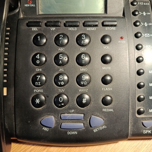 Protone black corded phone used, fully functional, 19x16 cm