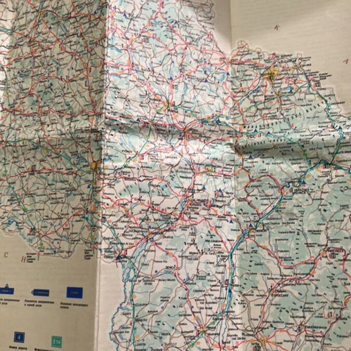 Old Road Map of Czechoslovakia 1967 used