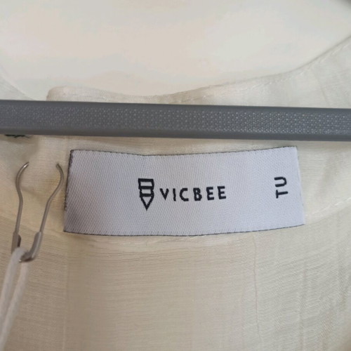 Vicbee Υπόλευκη Ημιδιαφανής Πουκαμίσα με Κεντητά Πουά One Size Καινούργια
