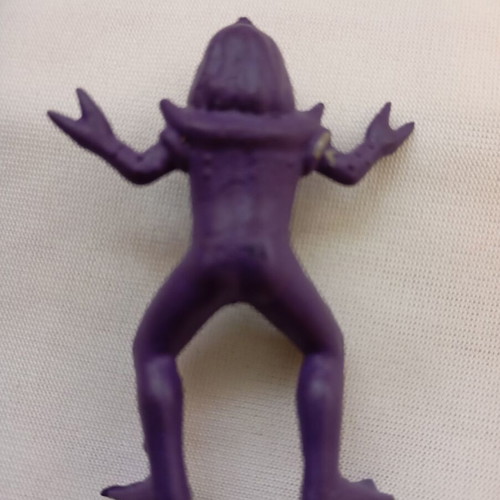 Vintage Exogini Alien Figure used, Blackastar series, purple rubber