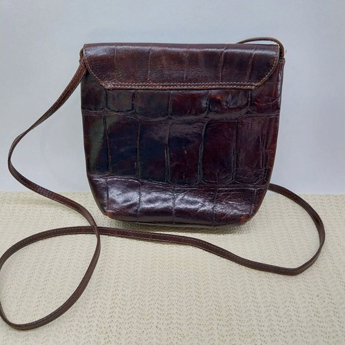 Bodenschatz vintage brown embossed leather women's shoulder bag