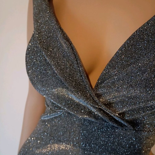 12€ New silver glitter long dress